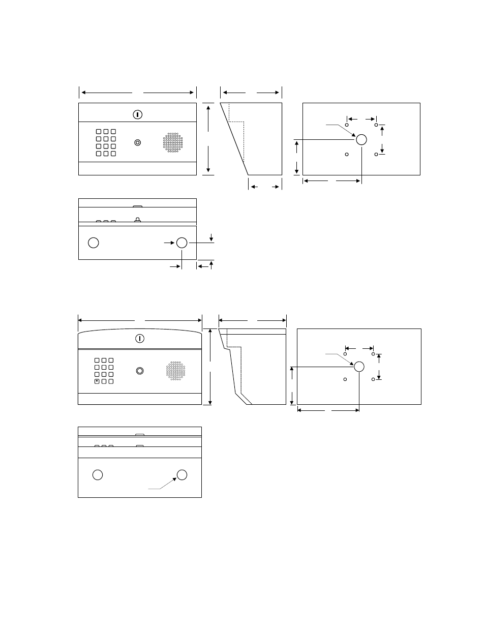 3 dimensions, Surface mount, Surface mount curved | DoorKing 1812 Plus User Manual | Page 11 / 53