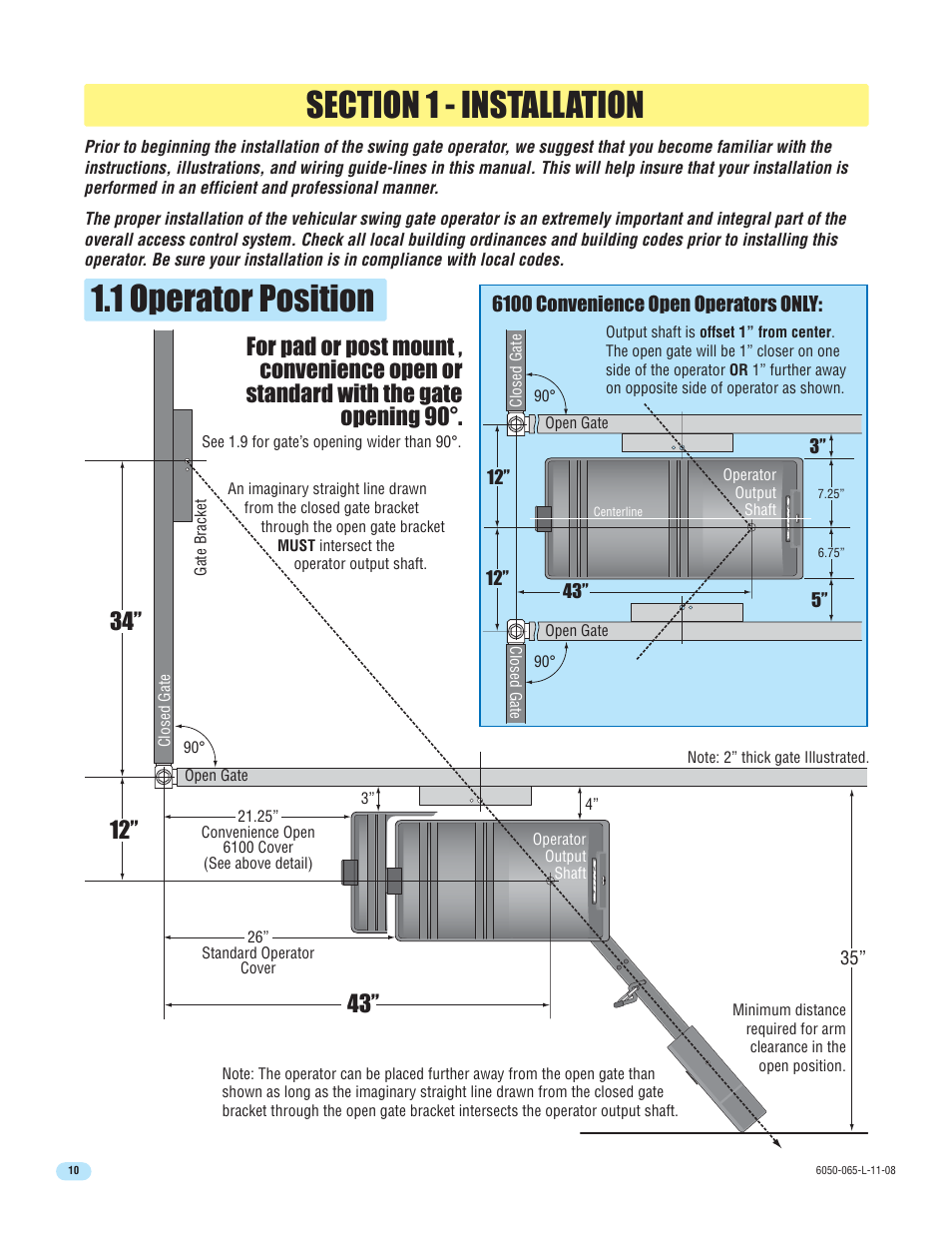 1 operator position | DoorKing 6100 User Manual | Page 12 / 42