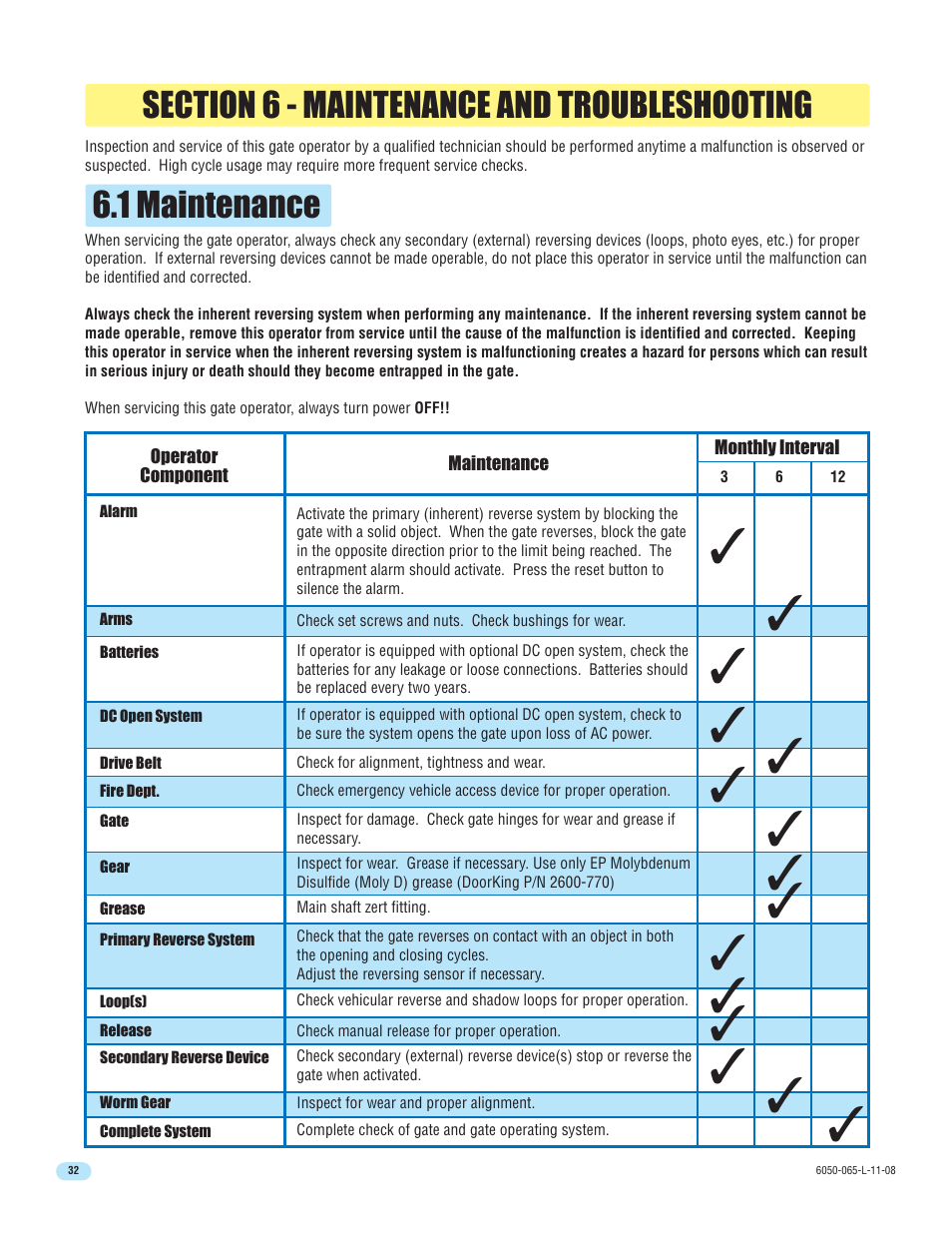 DoorKing 6100 User Manual | Page 34 / 42