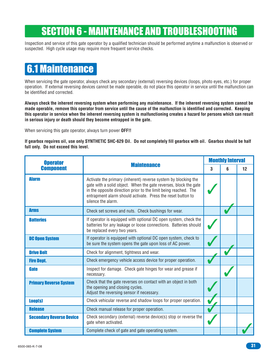 DoorKing 6500 User Manual | Page 33 / 48