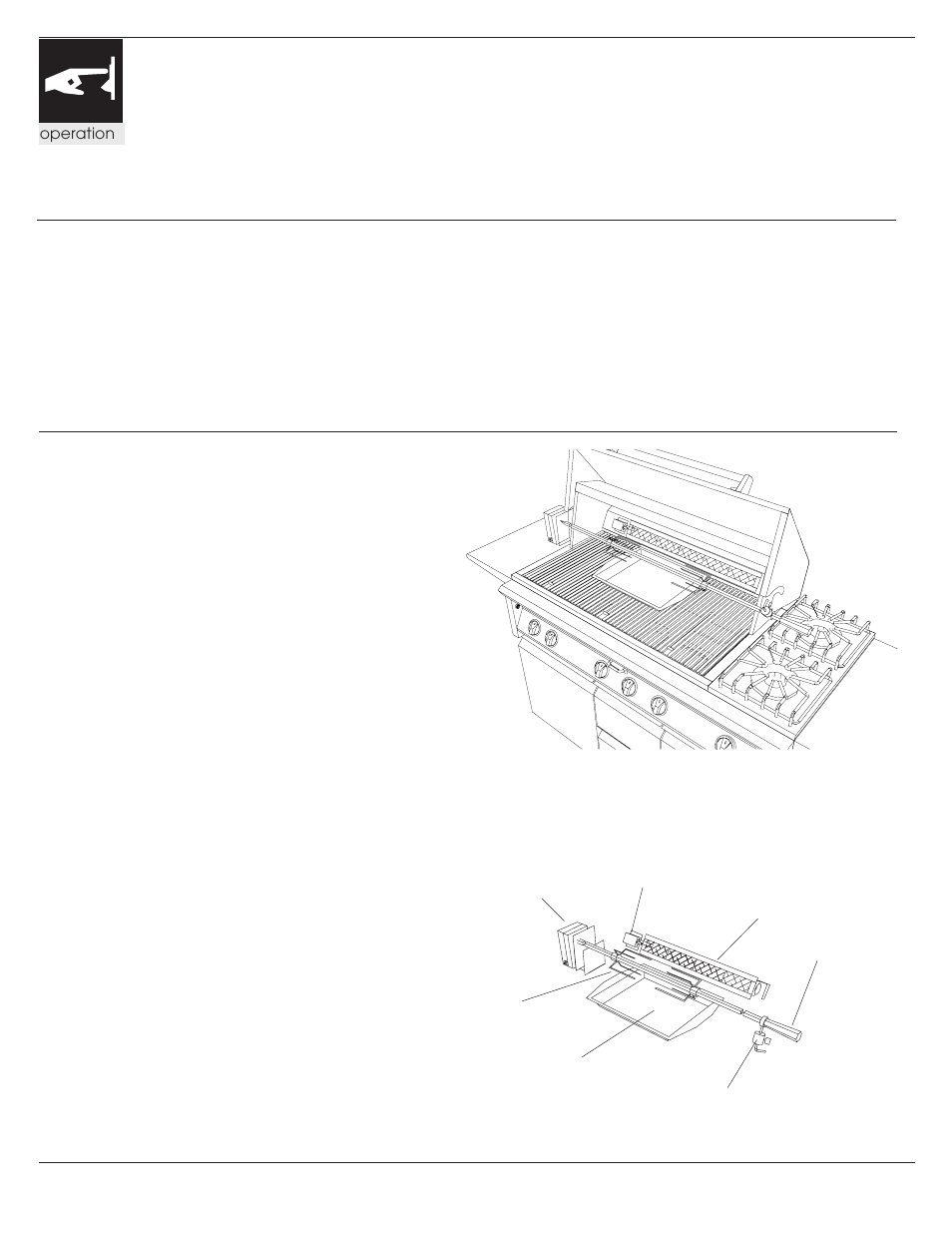 22 using your rotisserie, Cooking with the rotisserie, Operating the rotisserie | Dynasty Stoves Modular System DOBB1803A User Manual | Page 23 / 87