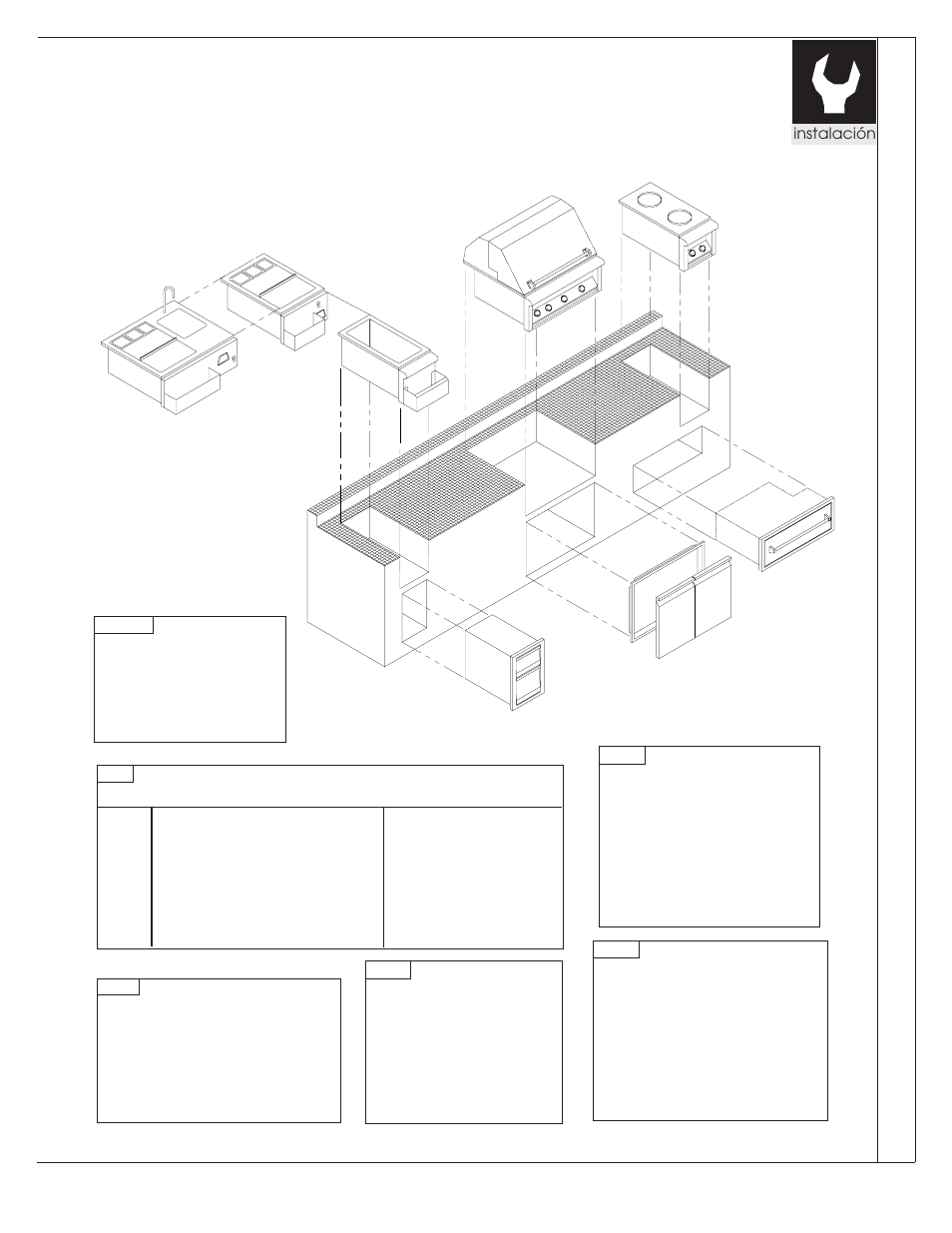 Installation, Instalación | Dynasty Stoves Modular System DOBB1803A User Manual | Page 51 / 87