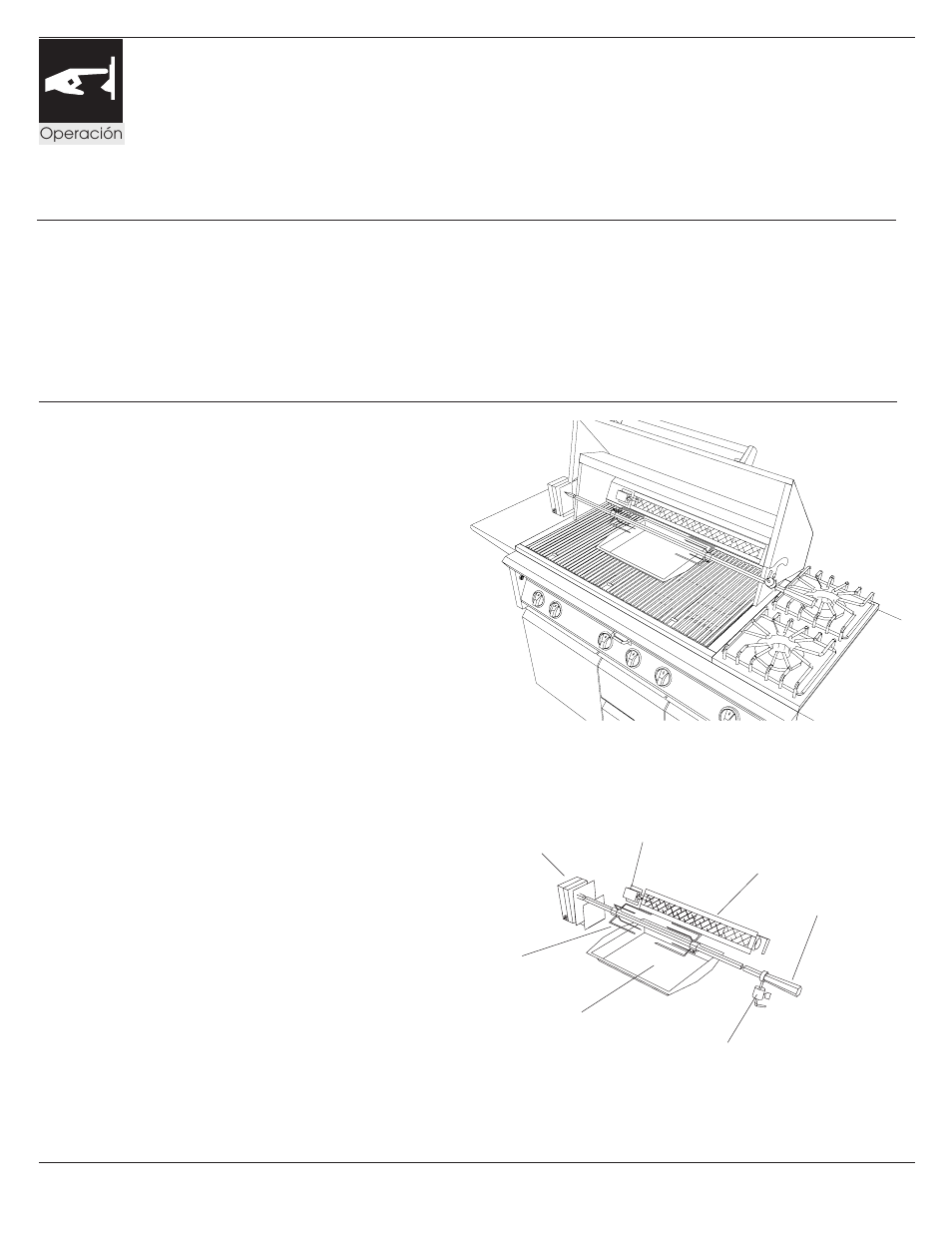 102 uso del rostizador, Para cocinar con el rostizador, Para operar el rostizador | Dynasty Stoves Modular System DOBB1803A User Manual | Page 66 / 87