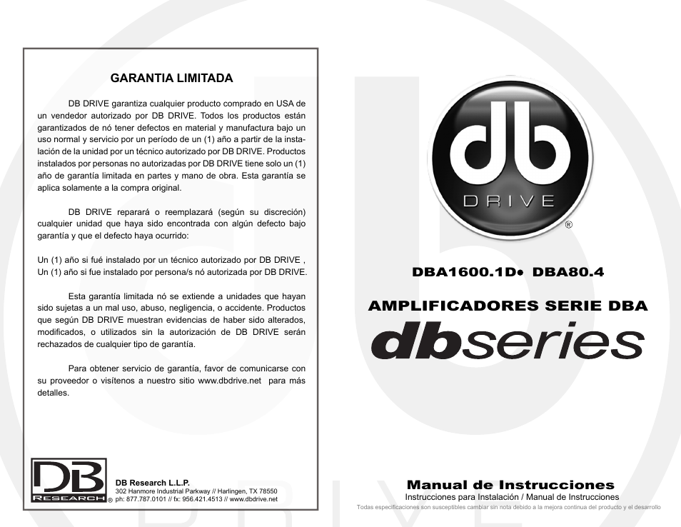 DB Drive DBA80.4 User Manual | 16 pages