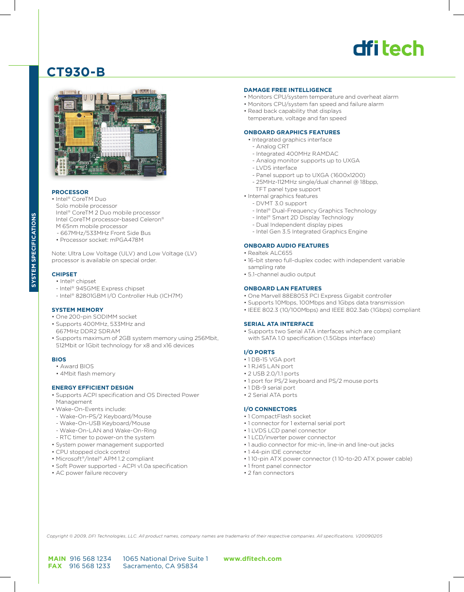 Ct930-b | DFI ES300 User Manual | Page 2 / 2