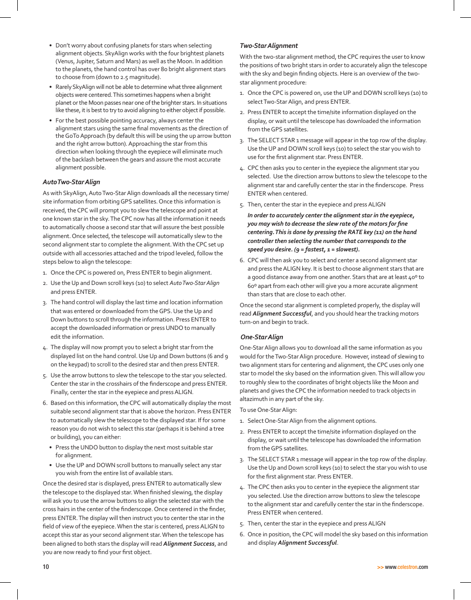 Celestron CPC Deluxe 1100 HD Computerized Telescope User Manual | Page 12 / 50