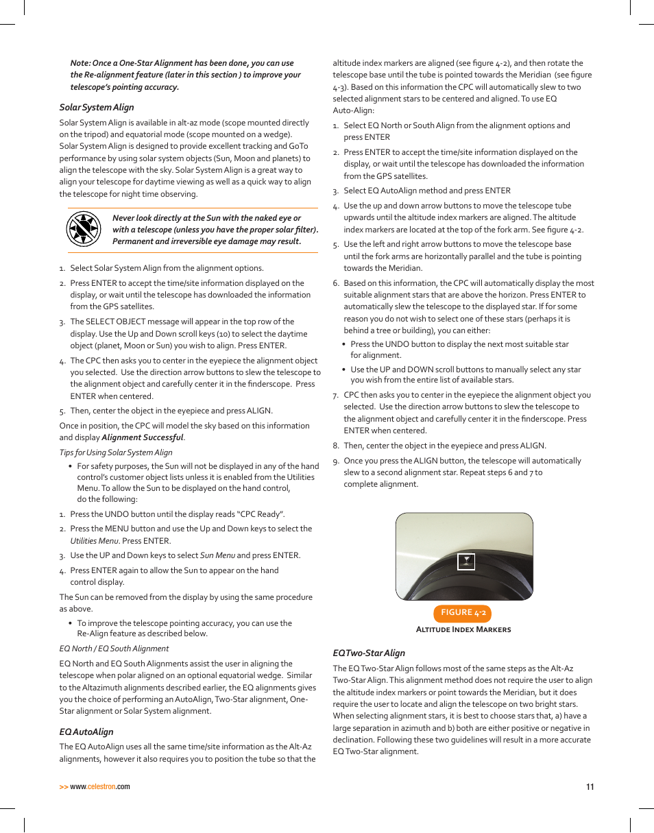 Celestron CPC Deluxe 1100 HD Computerized Telescope User Manual | Page 13 / 50