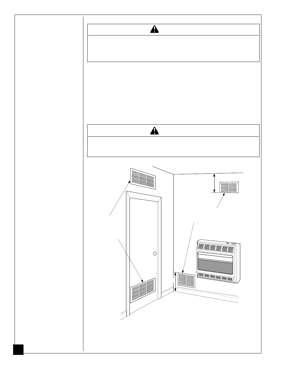 Fresh air for combustion and ventilation, Warning | Desa 14,000 User Manual | Page 10 / 40