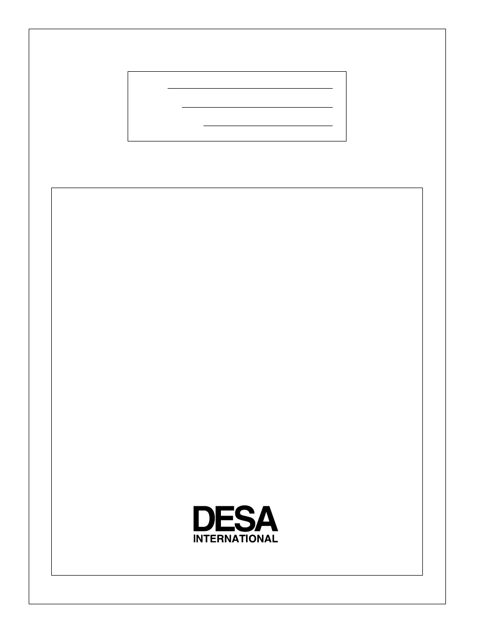 Warranty information | Desa 14,000 User Manual | Page 40 / 40