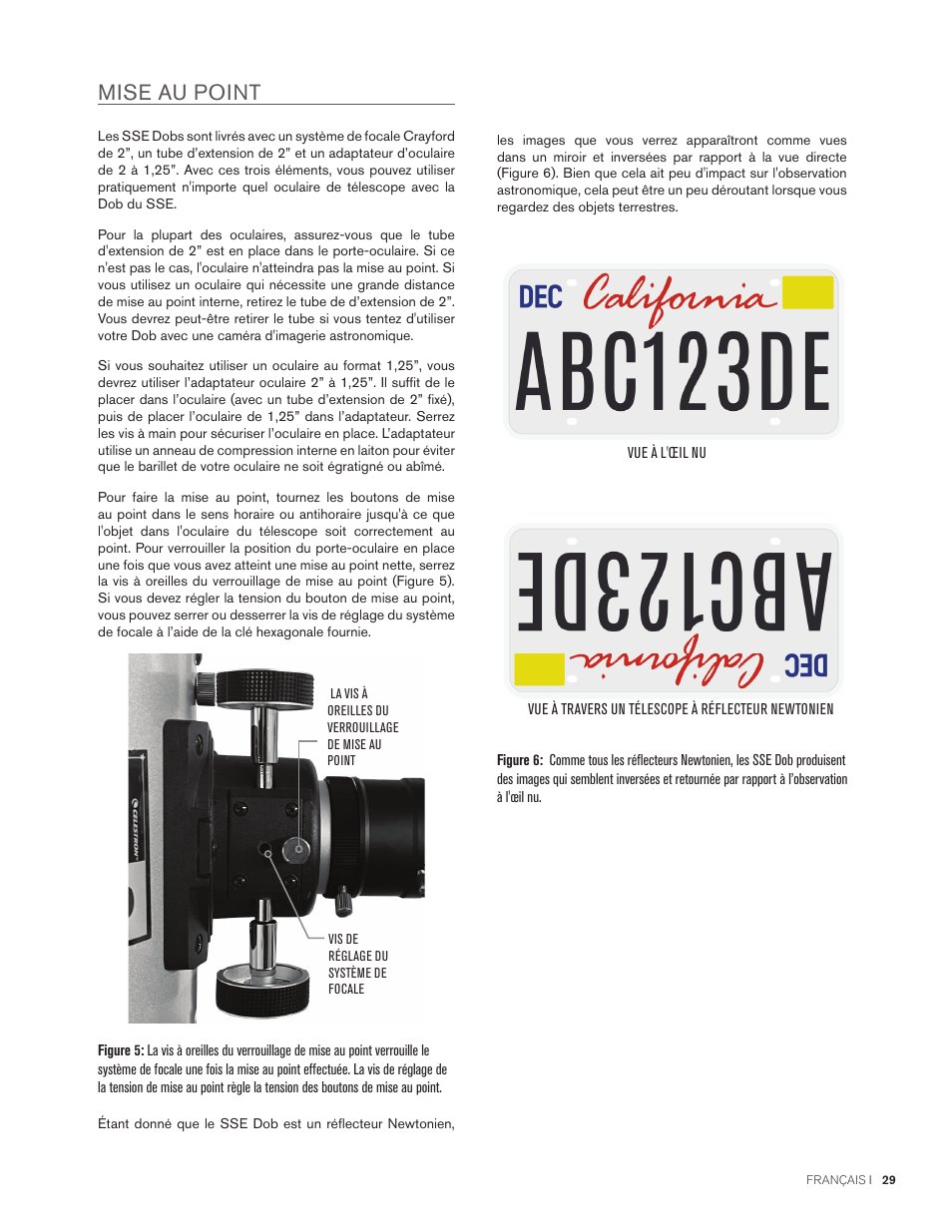 Mise au point | Celestron StarSense Explorer 12" f/4.9 Dobsonian Telescope User Manual | Page 29 / 105