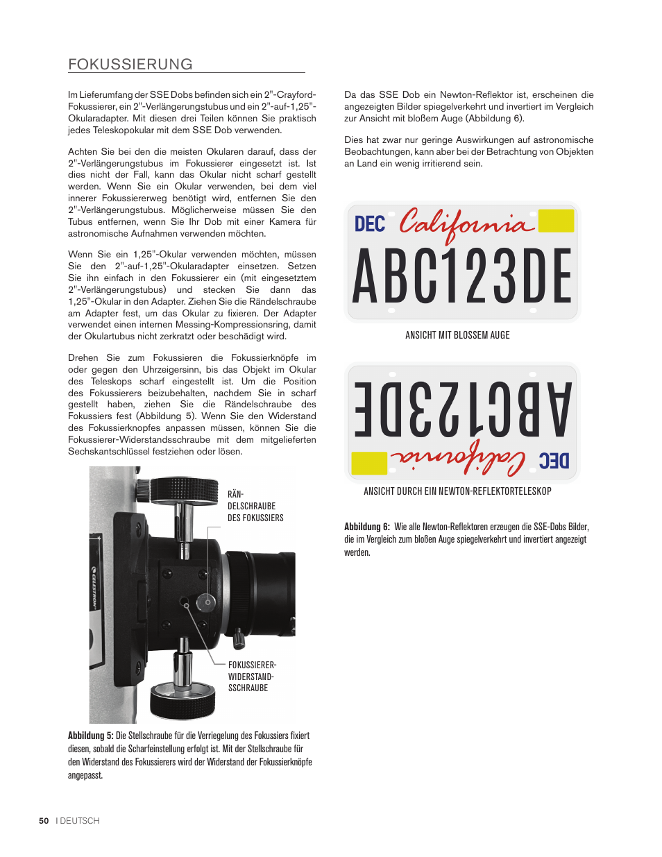 Fokussierung | Celestron StarSense Explorer 12" f/4.9 Dobsonian Telescope User Manual | Page 50 / 105