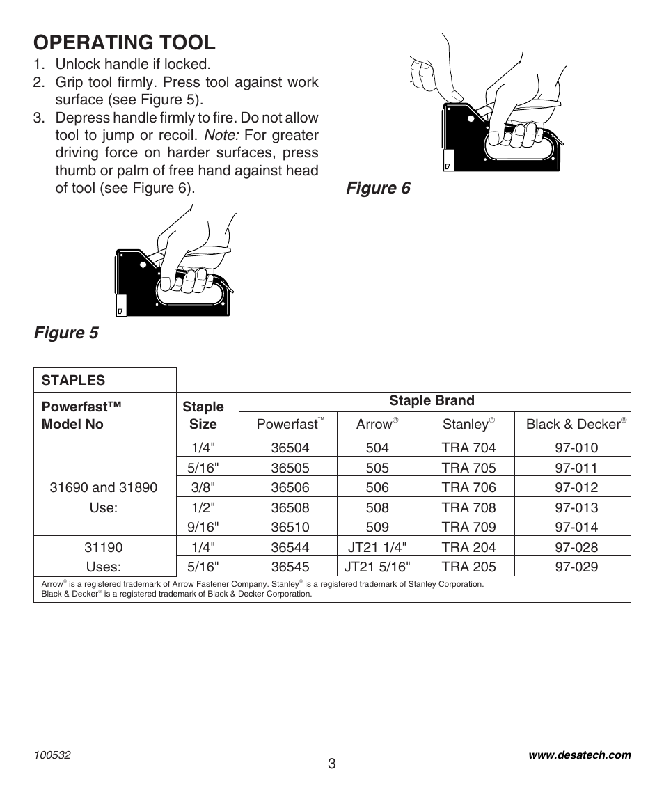 Operating tool, Figure 6 figure 5 | Desa 31890 User Manual | Page 3 / 12