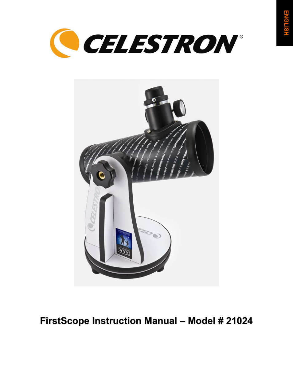 Celestron FirstScope 76mm f/4 Signature Series Moon Alt-Az Reflector Telescope User Manual | 80 pages