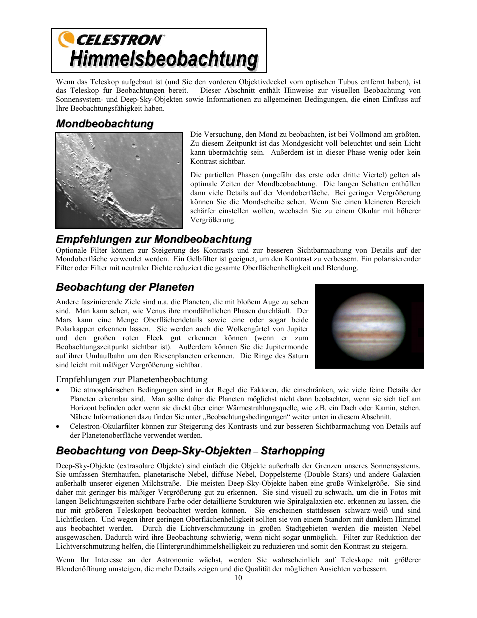 Celestron FirstScope 76mm f/4 Signature Series Moon Alt-Az Reflector Telescope User Manual | Page 26 / 80