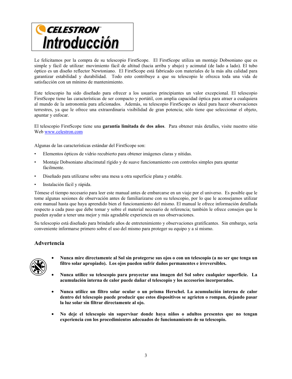 Celestron FirstScope 76mm f/4 Signature Series Moon Alt-Az Reflector Telescope User Manual | Page 35 / 80