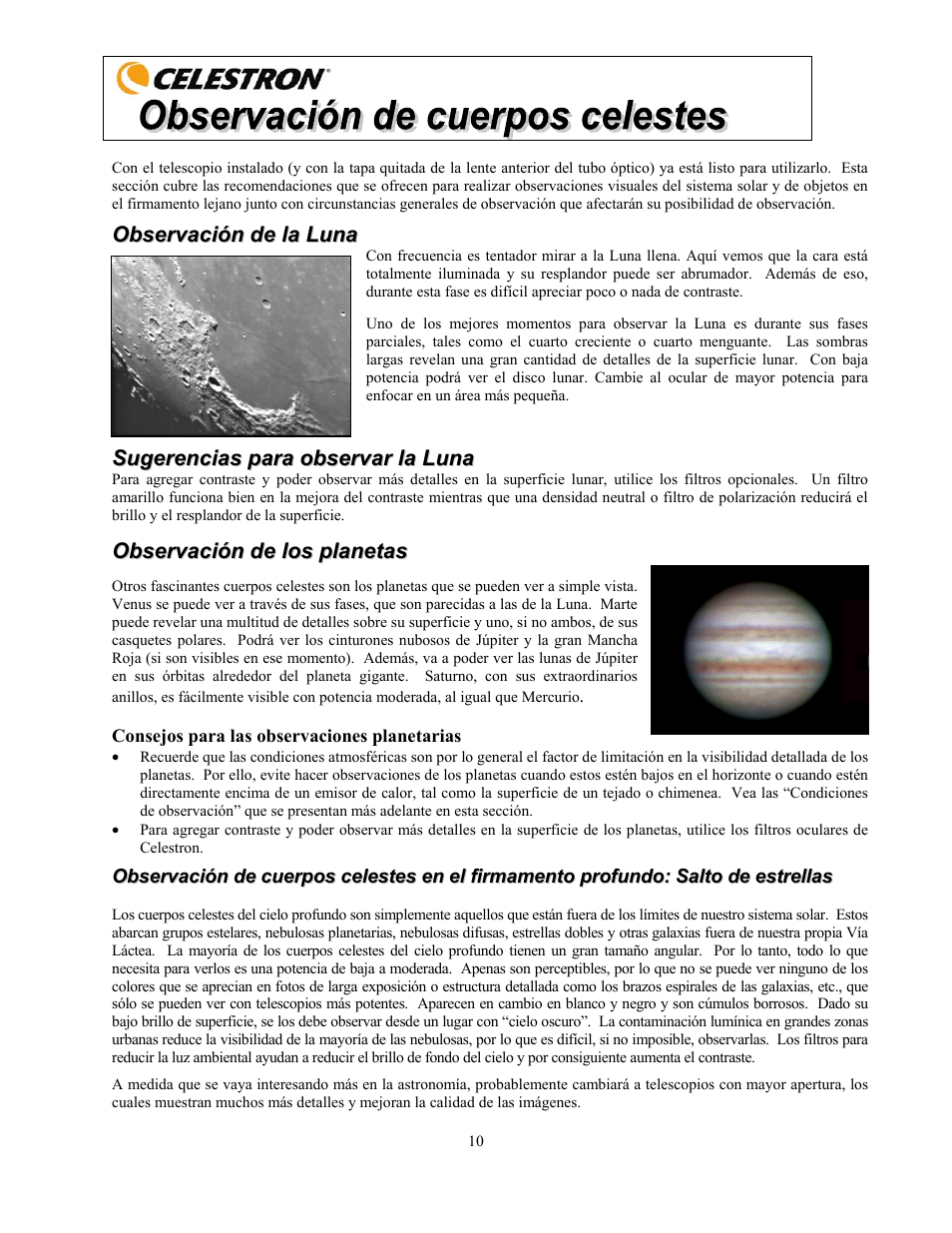 Celestron FirstScope 76mm f/4 Signature Series Moon Alt-Az Reflector Telescope User Manual | Page 42 / 80