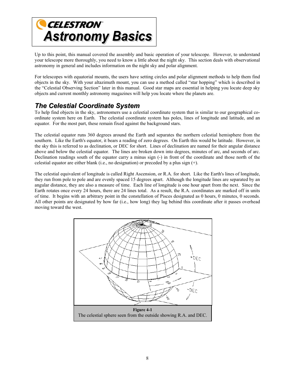 Celestron FirstScope 76mm f/4 Signature Series Moon Alt-Az Reflector Telescope User Manual | Page 8 / 80
