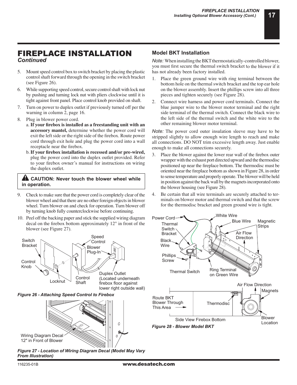 Fireplace installation | Desa (V)VC36NE Series User Manual | Page 17 / 38