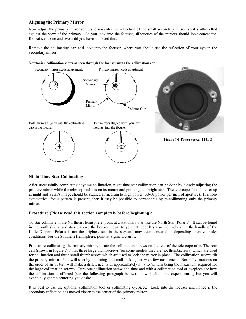 Celestron PowerSeeker 70 70mm f/10 AZ Refractor Telescope User Manual | Page 27 / 151