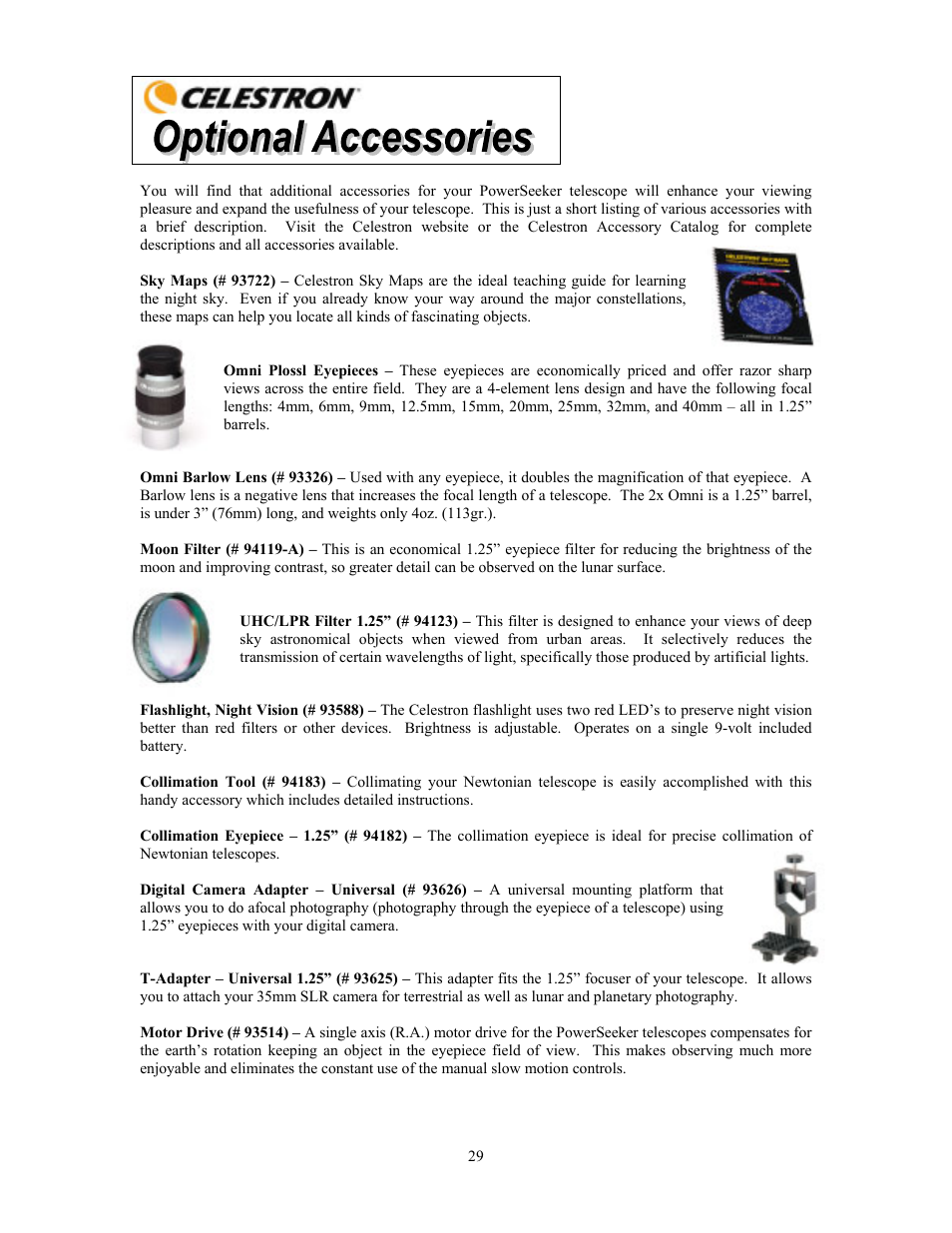 Celestron PowerSeeker 70 70mm f/10 AZ Refractor Telescope User Manual | Page 29 / 151