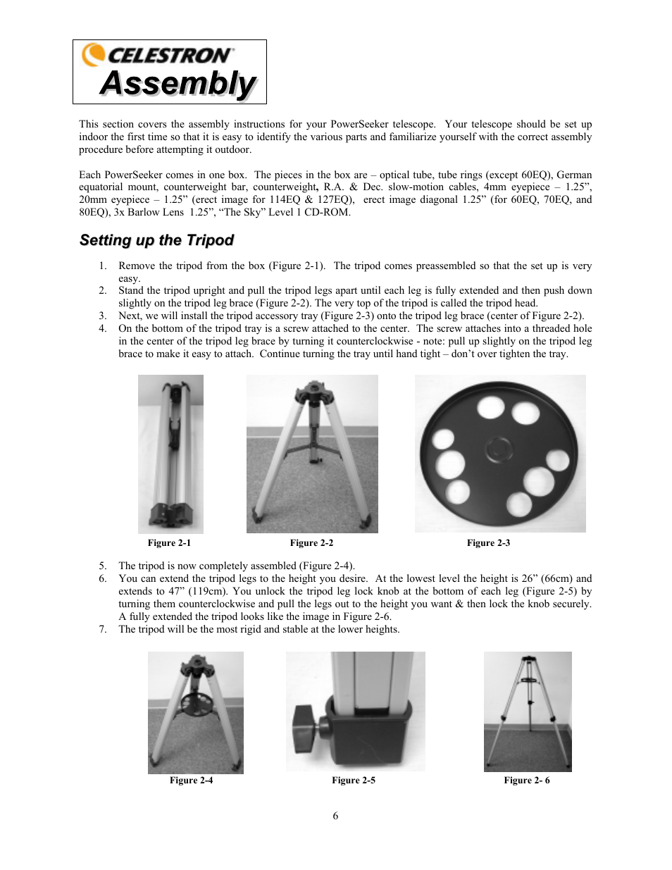 Celestron PowerSeeker 70 70mm f/10 AZ Refractor Telescope User Manual | Page 6 / 151