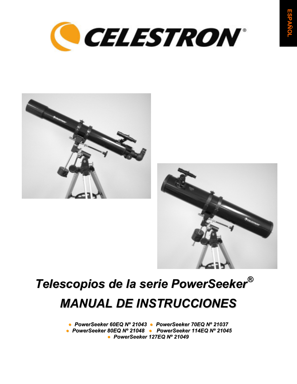 Español | Celestron PowerSeeker 70 70mm f/10 AZ Refractor Telescope User Manual | Page 61 / 151