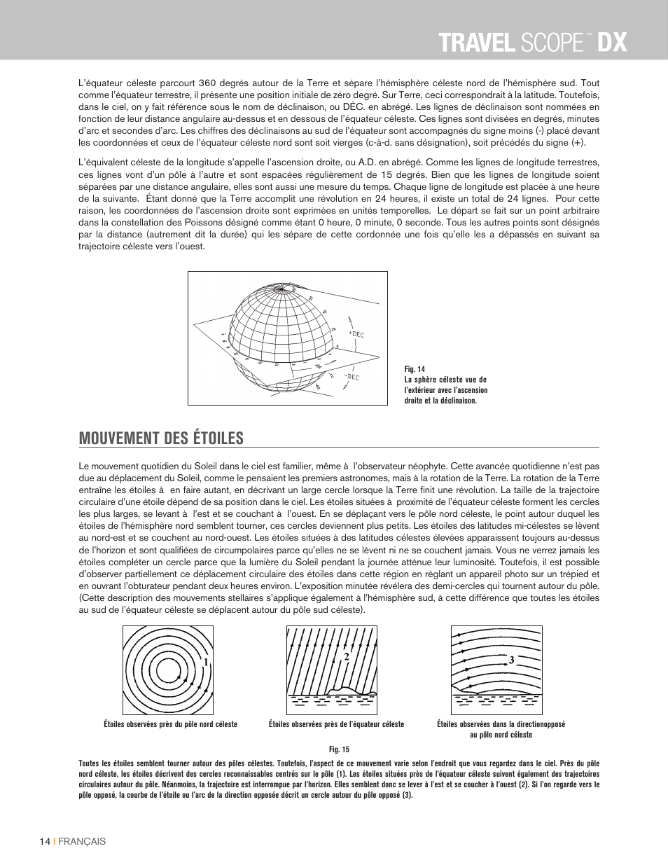 Mouvement des étoiles | Celestron Travel Scope DX 60mm f/6 AZ Refractor Telescope Digiscoping Kit User Manual | Page 37 / 115