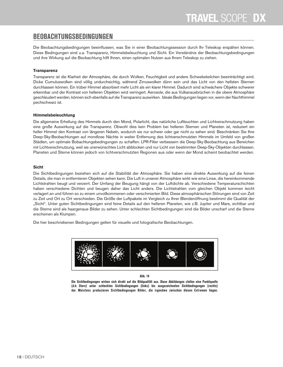 Beobachtungsbedingungen | Celestron Travel Scope DX 60mm f/6 AZ Refractor Telescope Digiscoping Kit User Manual | Page 64 / 115