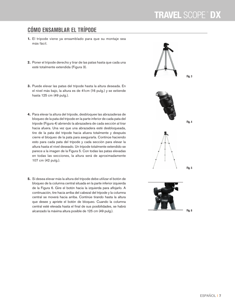 Cómo ensamblar el trípode | Celestron Travel Scope DX 60mm f/6 AZ Refractor Telescope Digiscoping Kit User Manual | Page 99 / 115