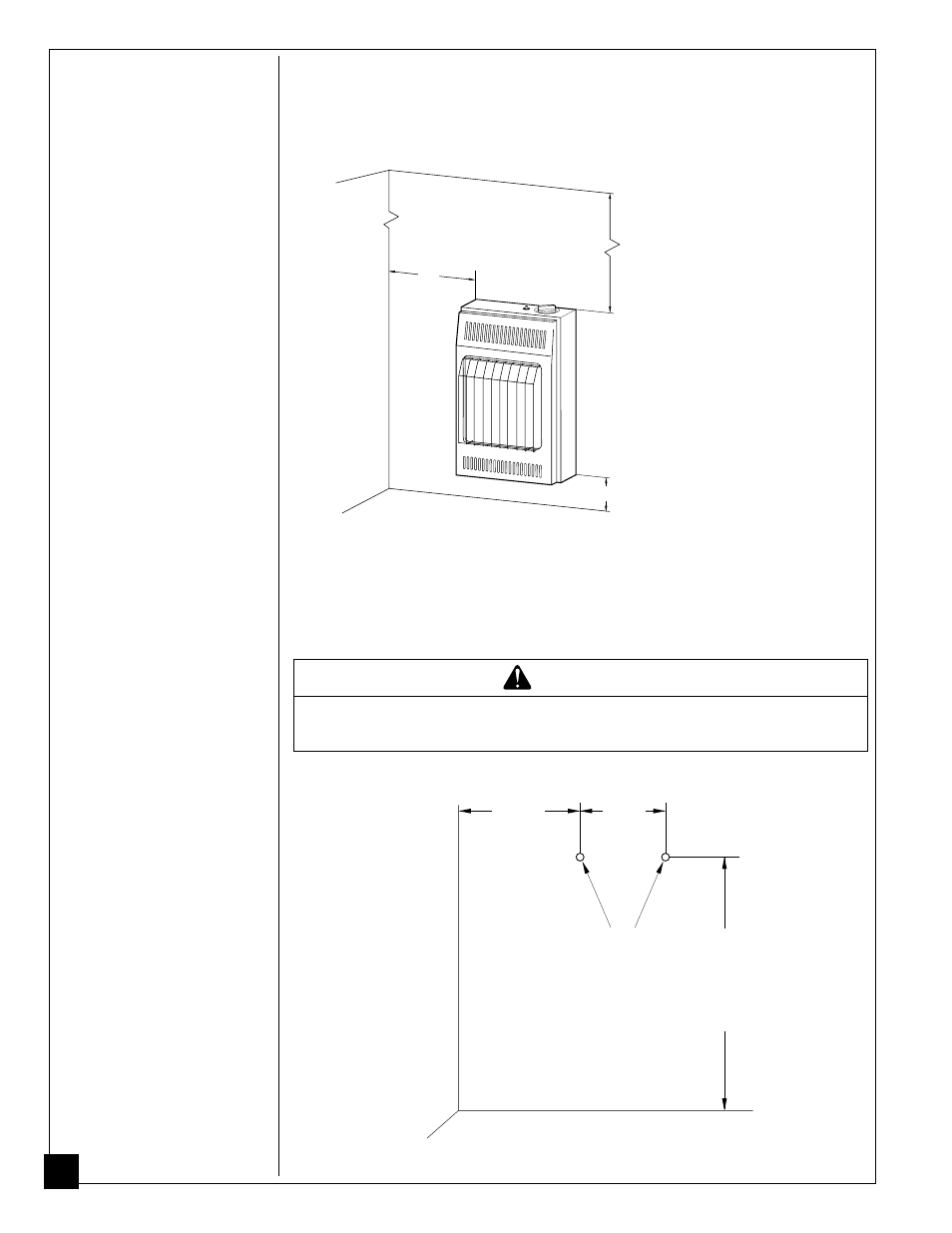 Installing to wall, Warning | Desa CGN10L User Manual | Page 10 / 28