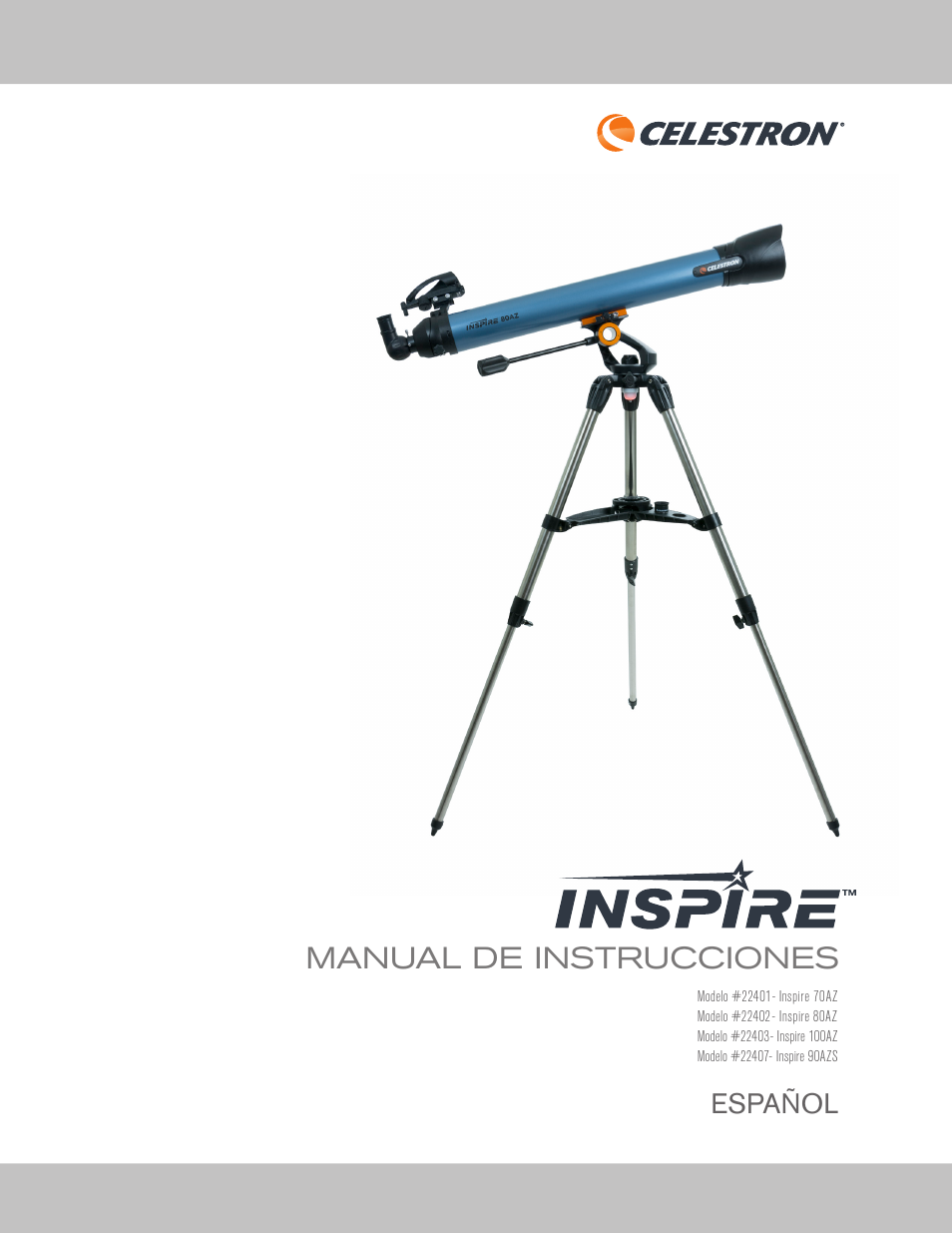 Manual de instrucciones, Español | Celestron Inspire 100AZ 100mm f/6.6 Alt-Az Refractor Telescope User Manual | Page 25 / 40