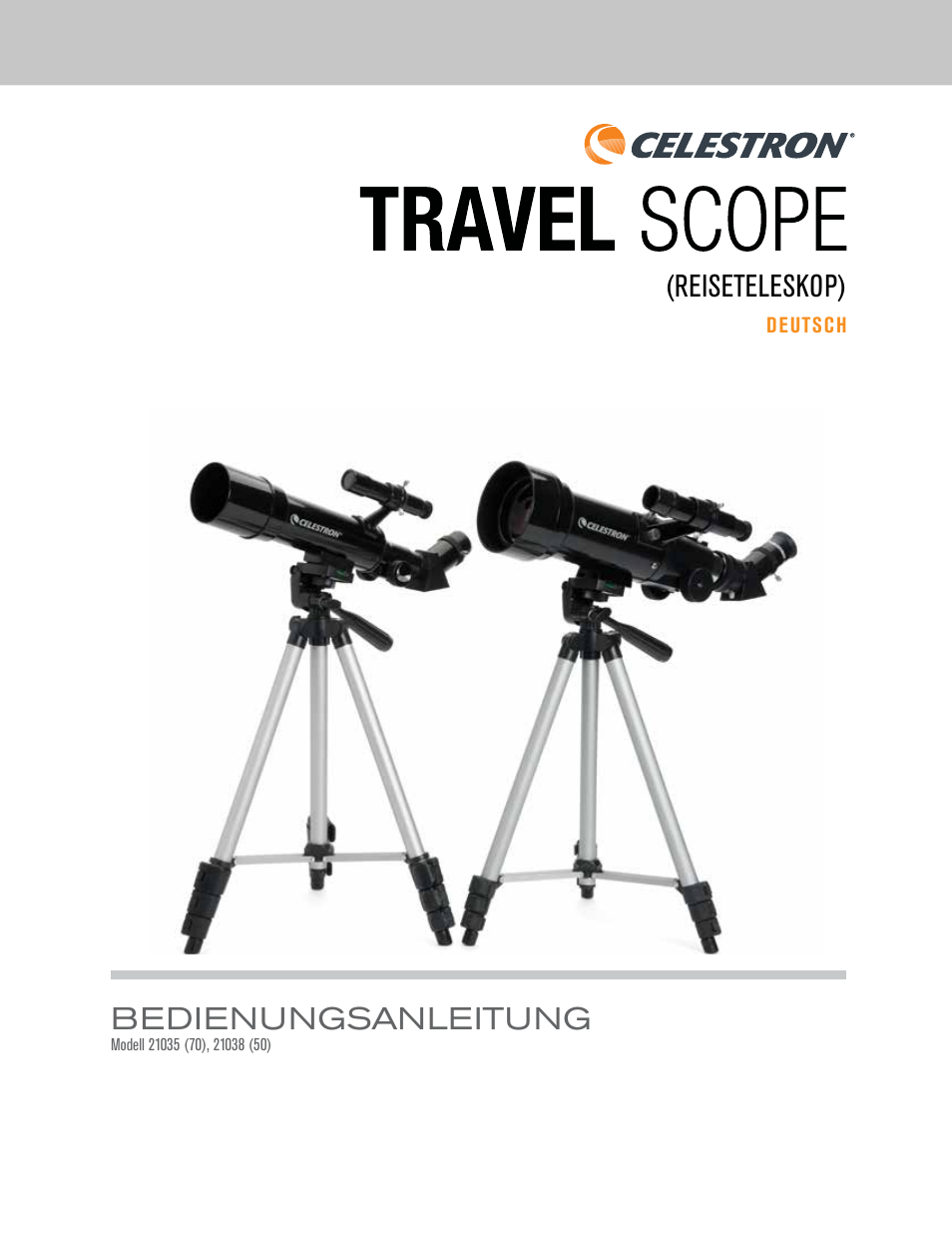 Bedienungsanleitung, Reiseteleskop) | Celestron Travel Scope 80mm f/5 AZ Refractor Telescope Kit User Manual | Page 41 / 100