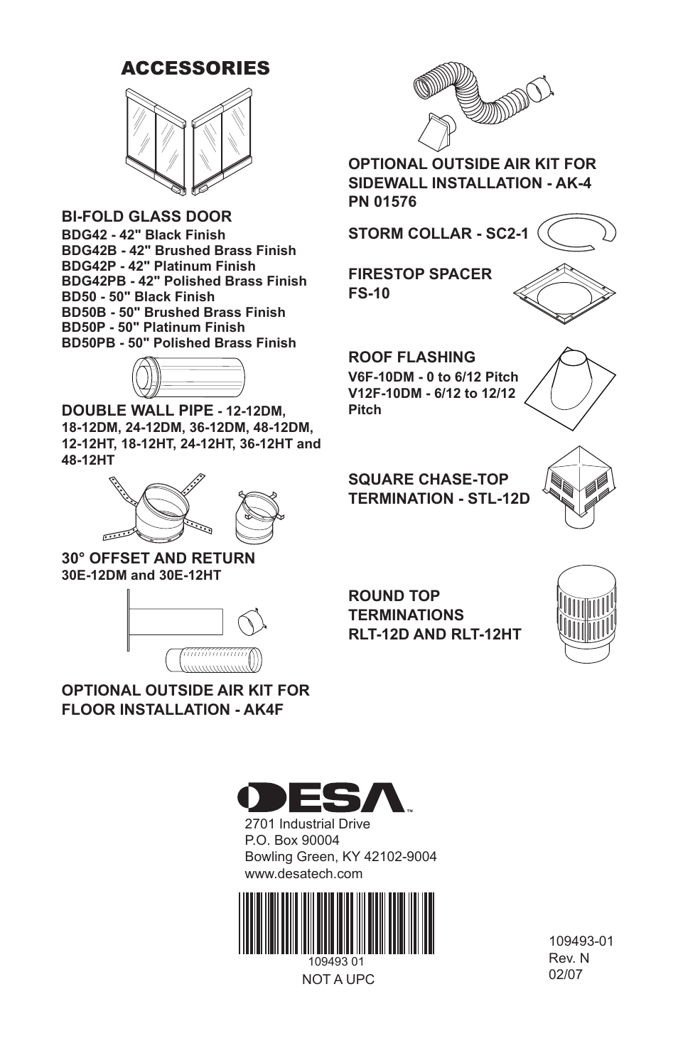 Accessories | Desa (V)G42/50 User Manual | Page 16 / 16