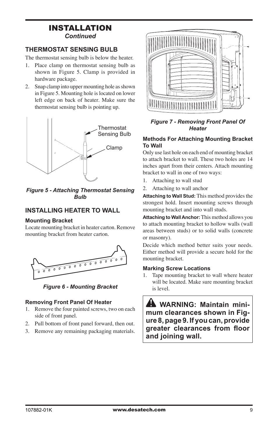 Installation | Desa CBN20T  EN User Manual | Page 9 / 32