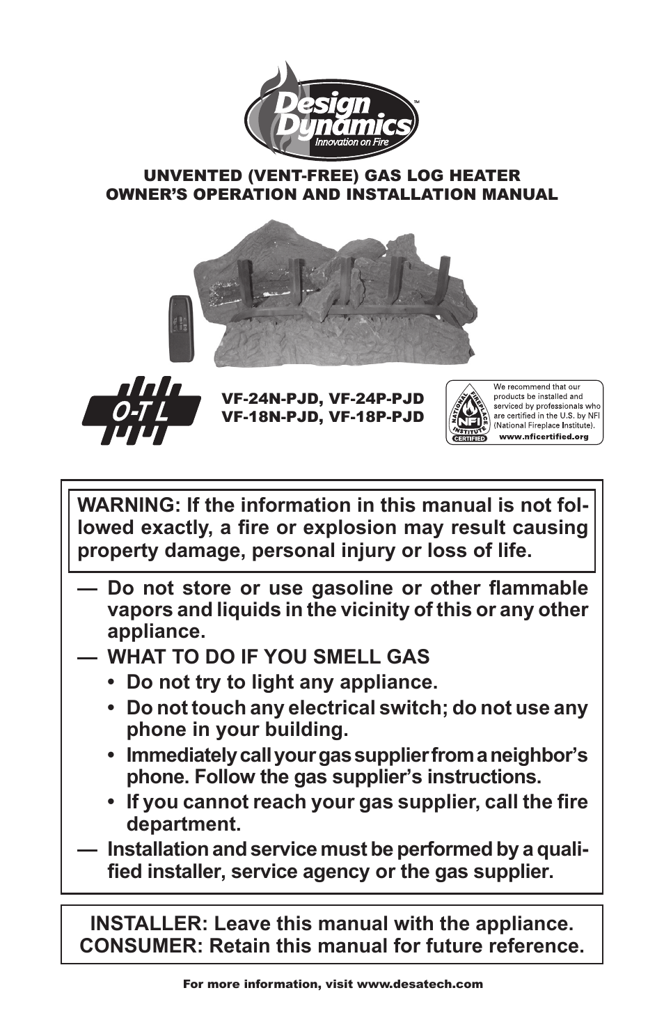 Desa VF-18P-PJD User Manual | 32 pages