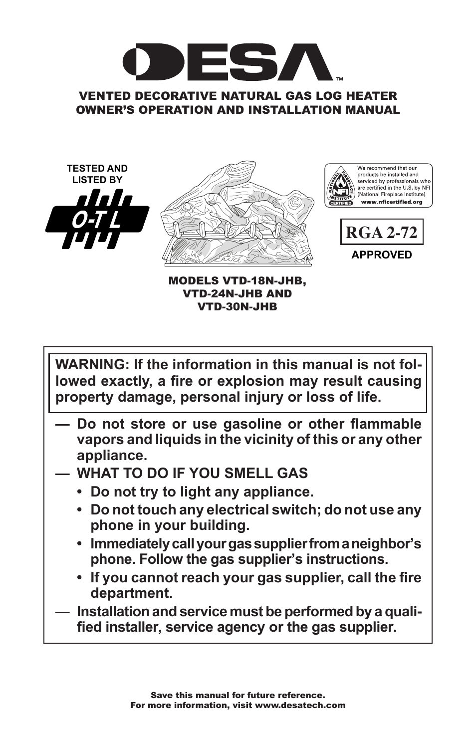 Desa VTD-24N-JHB User Manual | 16 pages