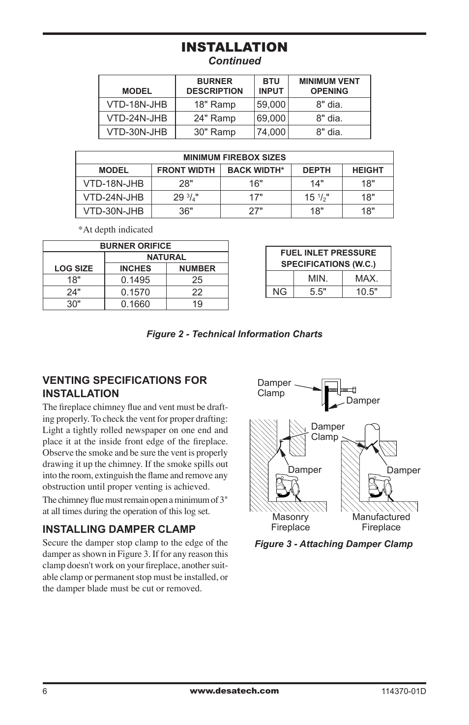 Installation | Desa VTD-24N-JHB User Manual | Page 6 / 16