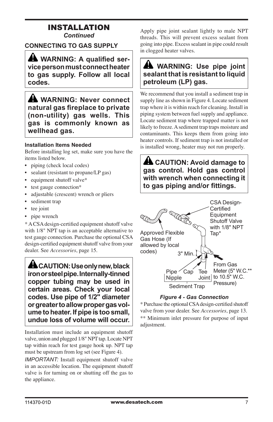 Installation | Desa VTD-24N-JHB User Manual | Page 7 / 16