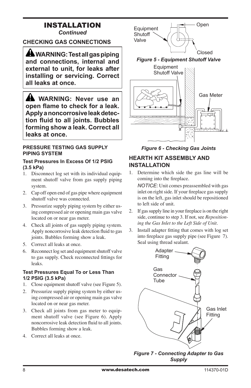 Installation | Desa VTD-24N-JHB User Manual | Page 8 / 16