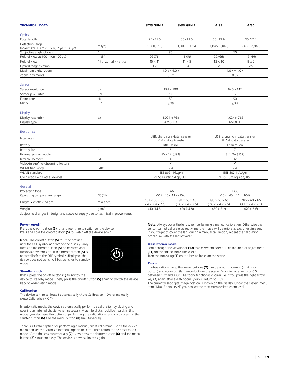 Carl Zeiss 640 x 512 DTI 4/35 Digital Thermal Imaging Camera (50Hz) User Manual | Page 10 / 15