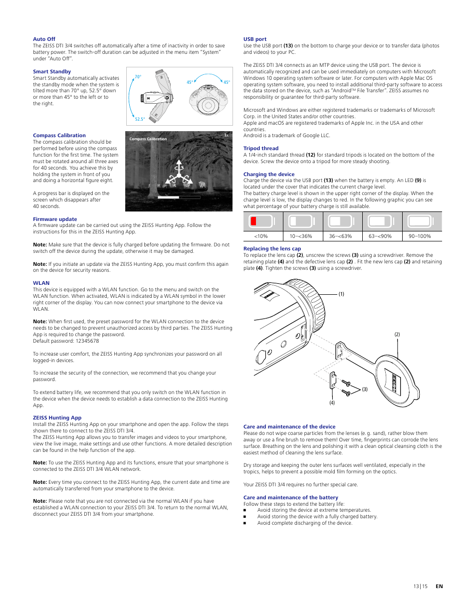 Carl Zeiss 640 x 512 DTI 4/35 Digital Thermal Imaging Camera (50Hz) User Manual | Page 13 / 15