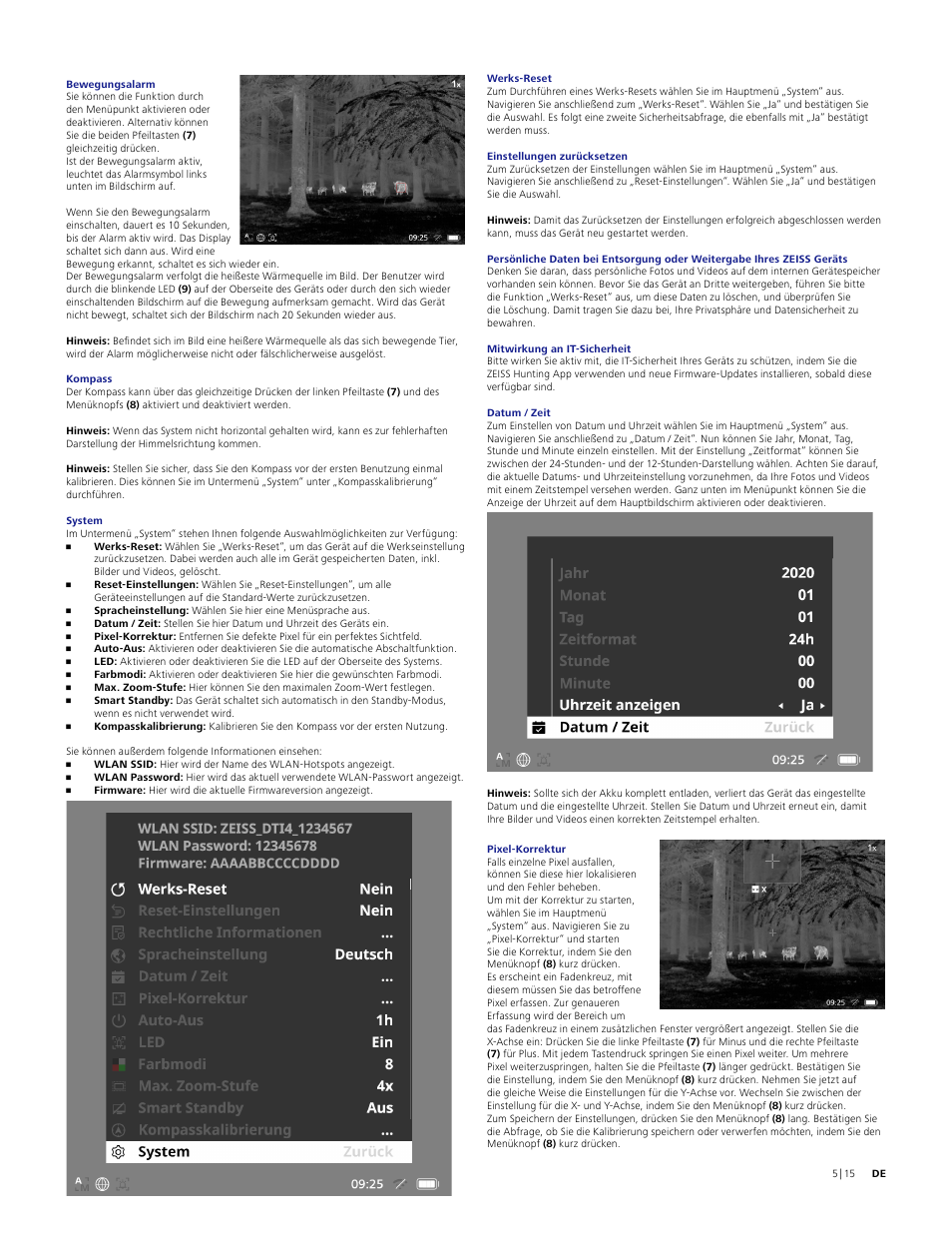 Carl Zeiss 640 x 512 DTI 4/35 Digital Thermal Imaging Camera (50Hz) User Manual | Page 5 / 15