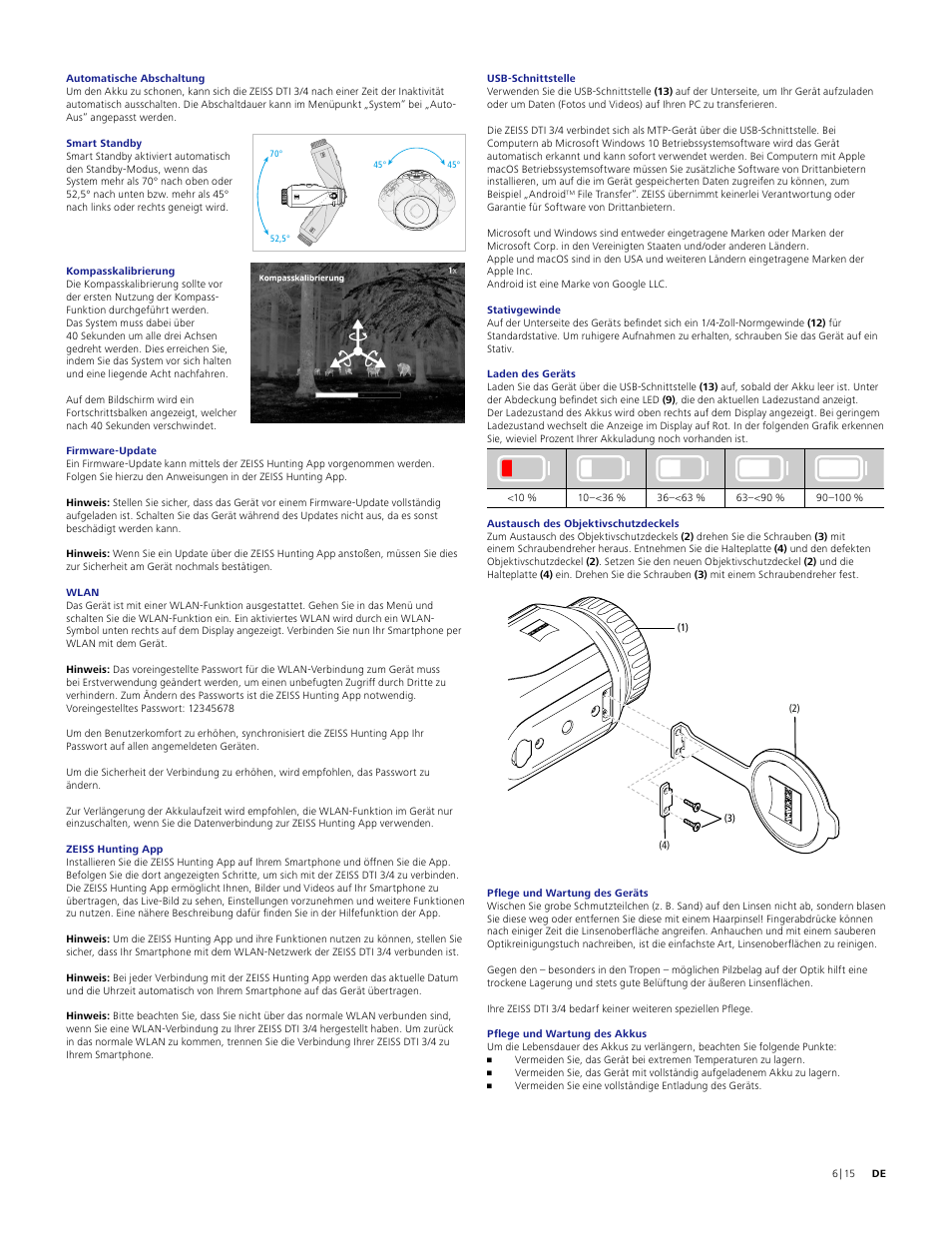 Carl Zeiss 640 x 512 DTI 4/35 Digital Thermal Imaging Camera (50Hz) User Manual | Page 6 / 15