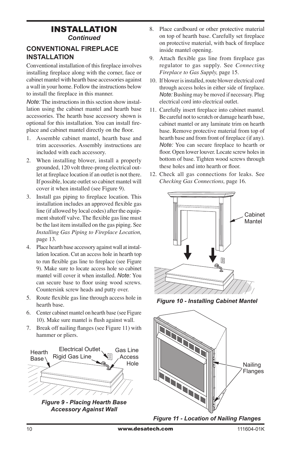 Installation | Desa LMFP33NR(A) User Manual | Page 10 / 36