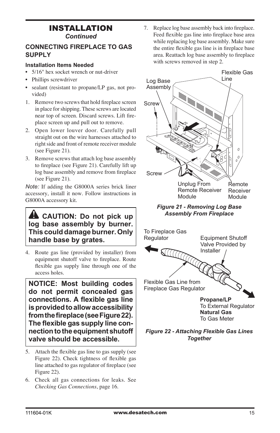 Installation | Desa LMFP33NR(A) User Manual | Page 15 / 36