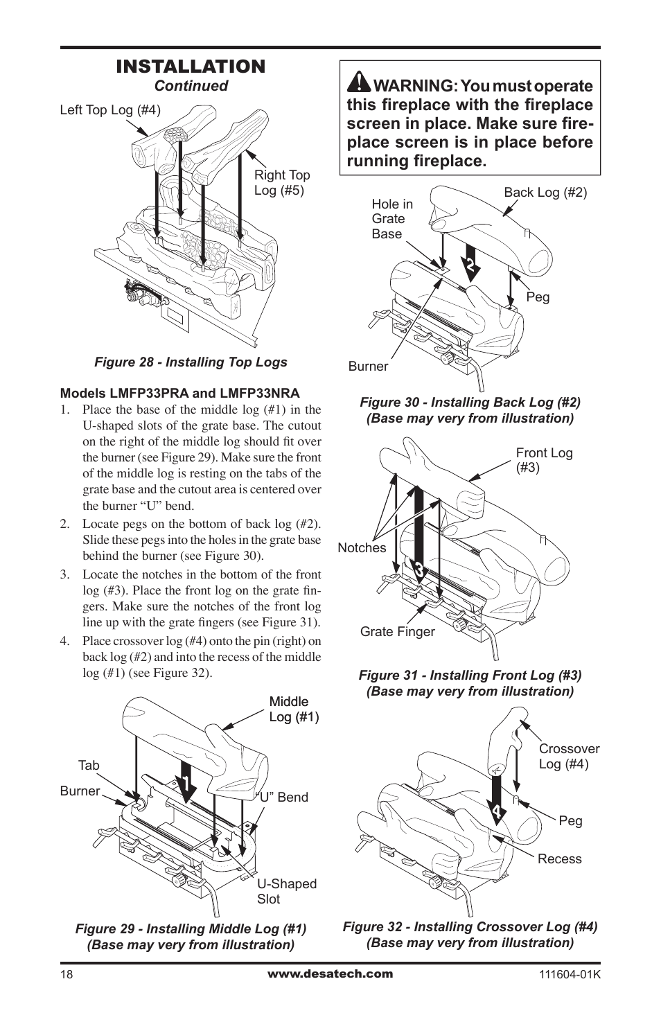 Installation | Desa LMFP33NR(A) User Manual | Page 18 / 36