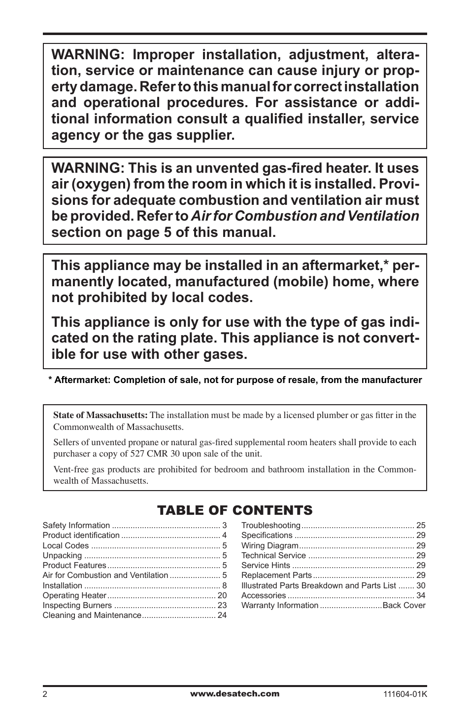 Desa LMFP33NR(A) User Manual | Page 2 / 36
