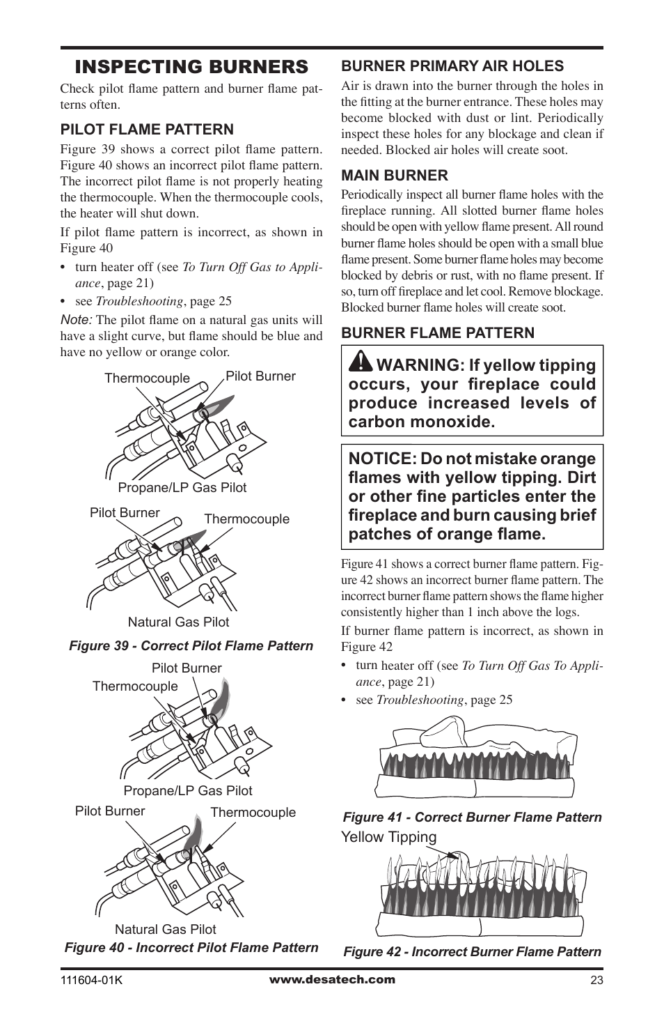 Inspecting burners | Desa LMFP33NR(A) User Manual | Page 23 / 36