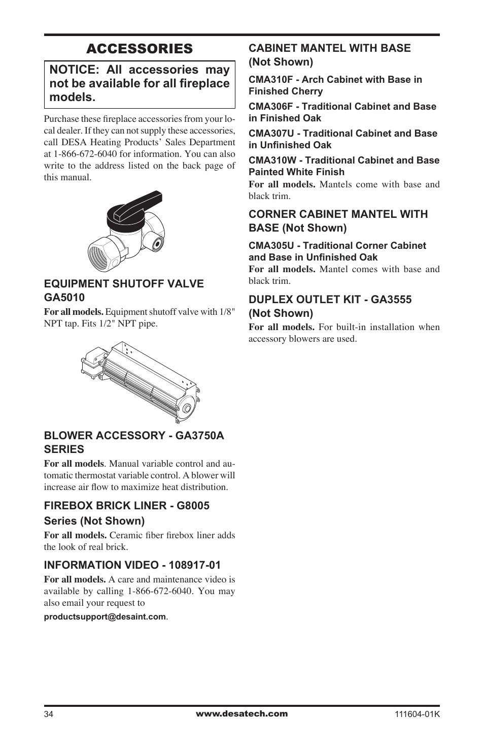 Accessories | Desa LMFP33NR(A) User Manual | Page 34 / 36