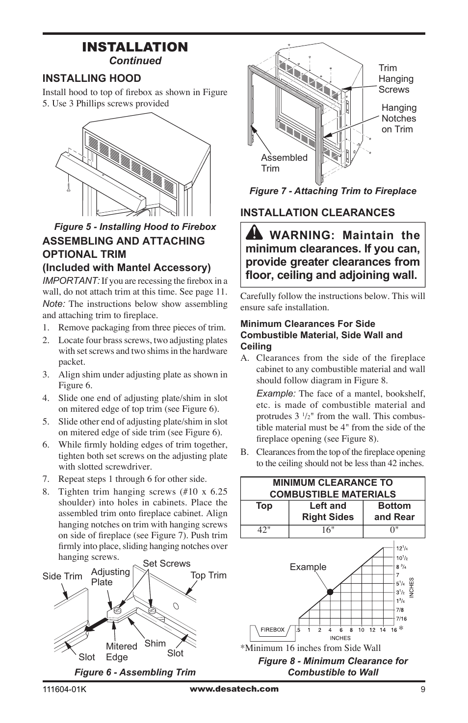 Installation | Desa LMFP33NR(A) User Manual | Page 9 / 36